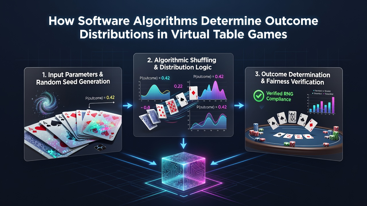 Flowchart of outcome mapping process from RNG output to virtual table game results