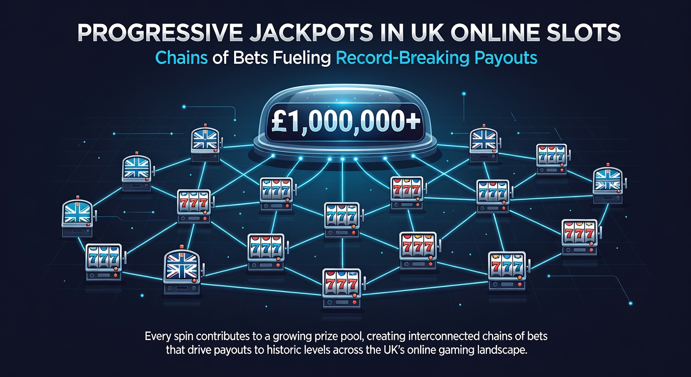 Dynamic chart illustrating jackpot growth over time, with spiked lines representing bet chains leading to explosive payout moments on a UK-themed slot backdrop